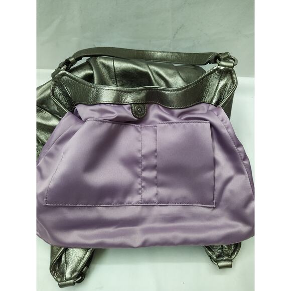 Coach Madison Metallic Silver Leather 3 Compartments Shoulder Bag - Picture 10 of 16